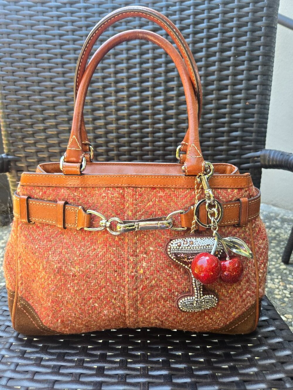 Coach Hamptons Herringbone Satchel F111215